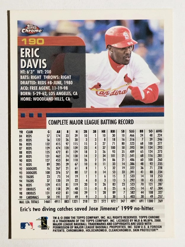 2000 Topps Chrome #190 Eric Davis