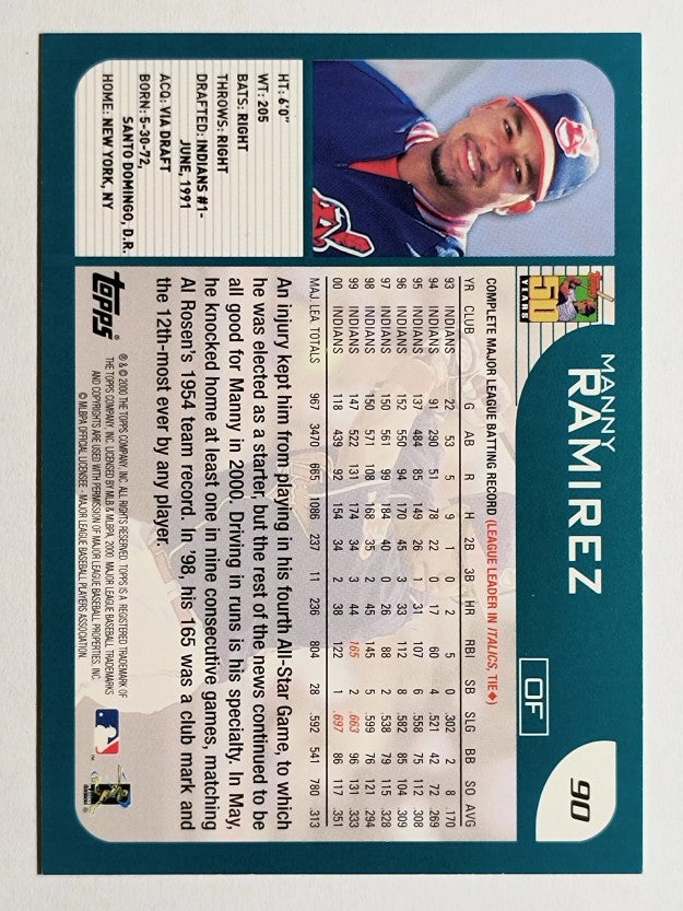 2001 Topps #90 Manny Ramirez