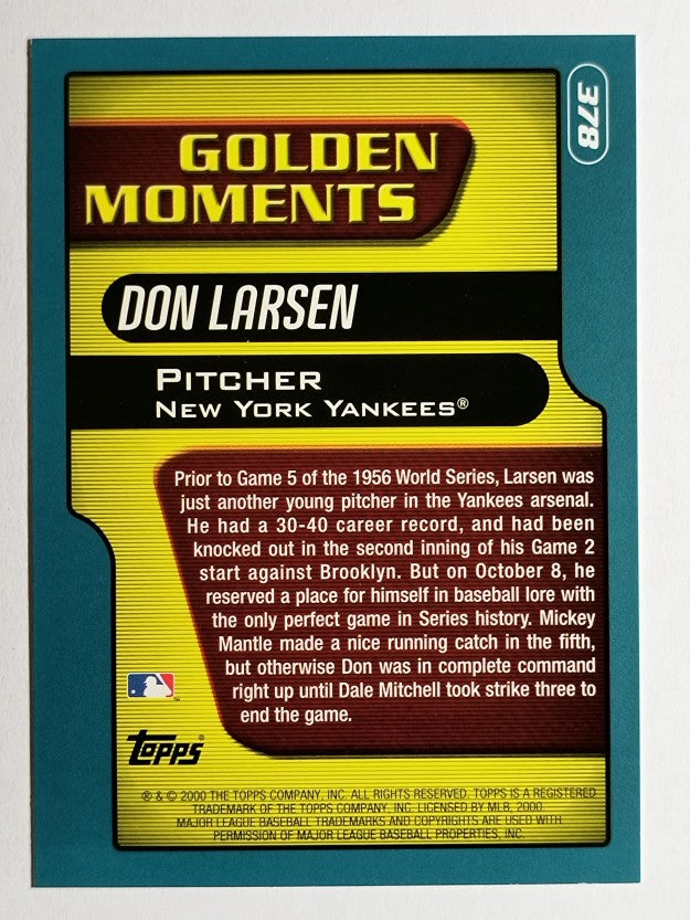 2001 Topps #378 Don Larsen GM