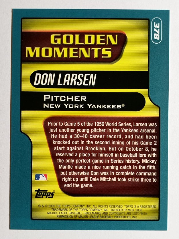 2001 Topps #378 Don Larsen GM