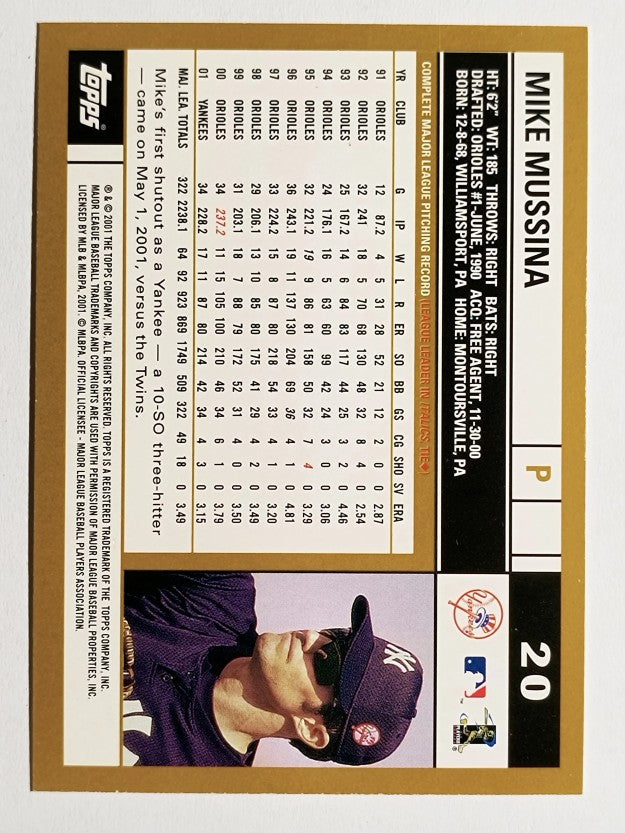 2002 Topps #20 Mike Mussina