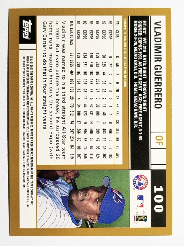 2002 Topps #100 Vladimir Guerrero