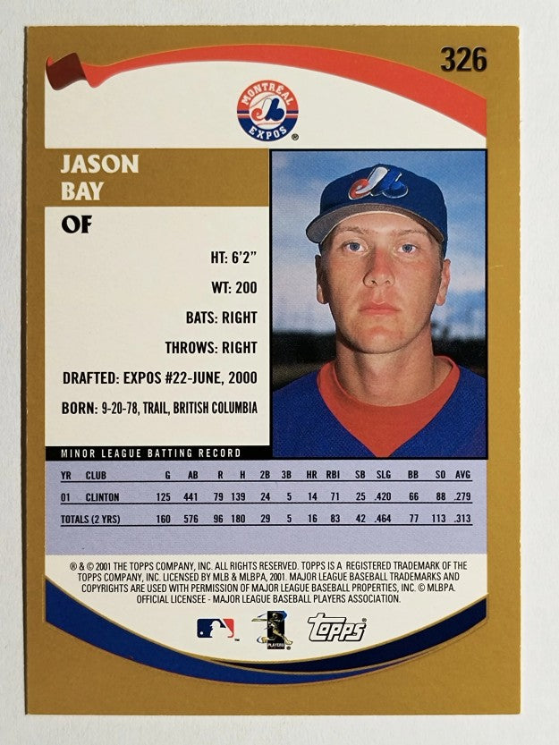 2002 Topps #326 Jason Bay PROS RC (EXMT)