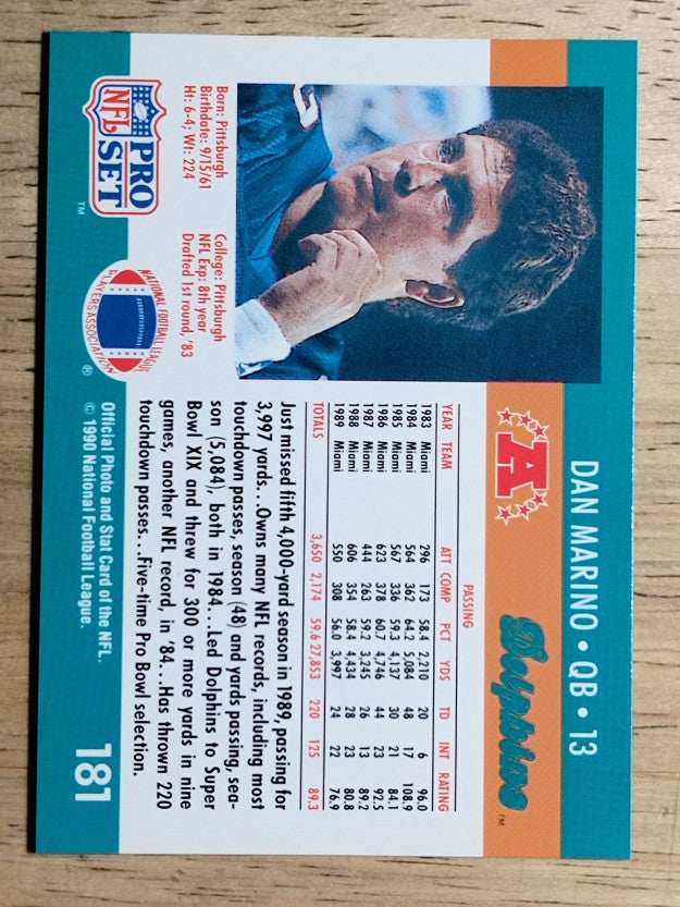 1990 Pro Set #181 Dan Marino