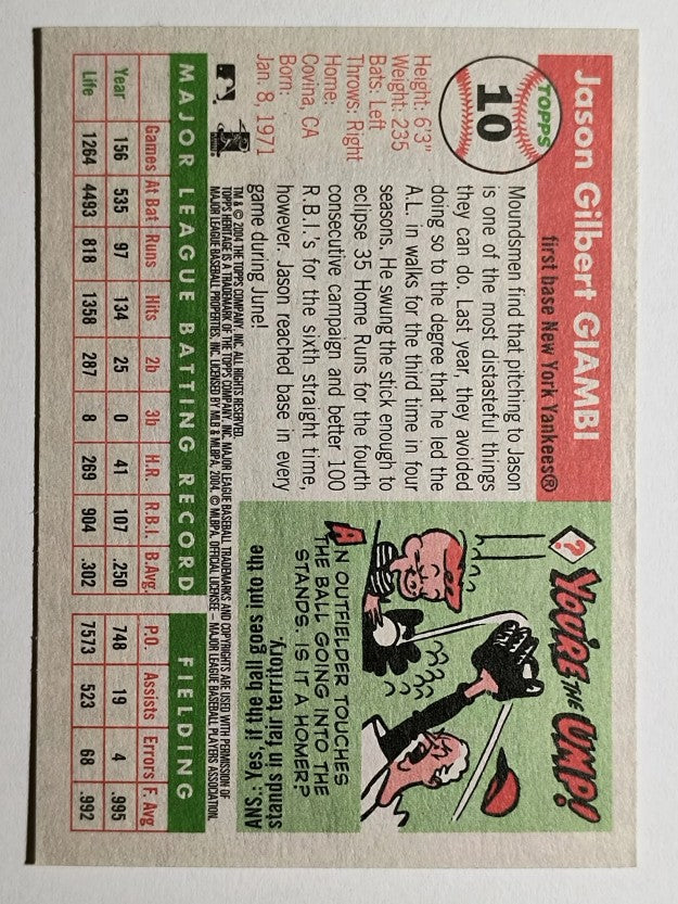 2004 Topps Heritage #10A Jason Giambi Swinging