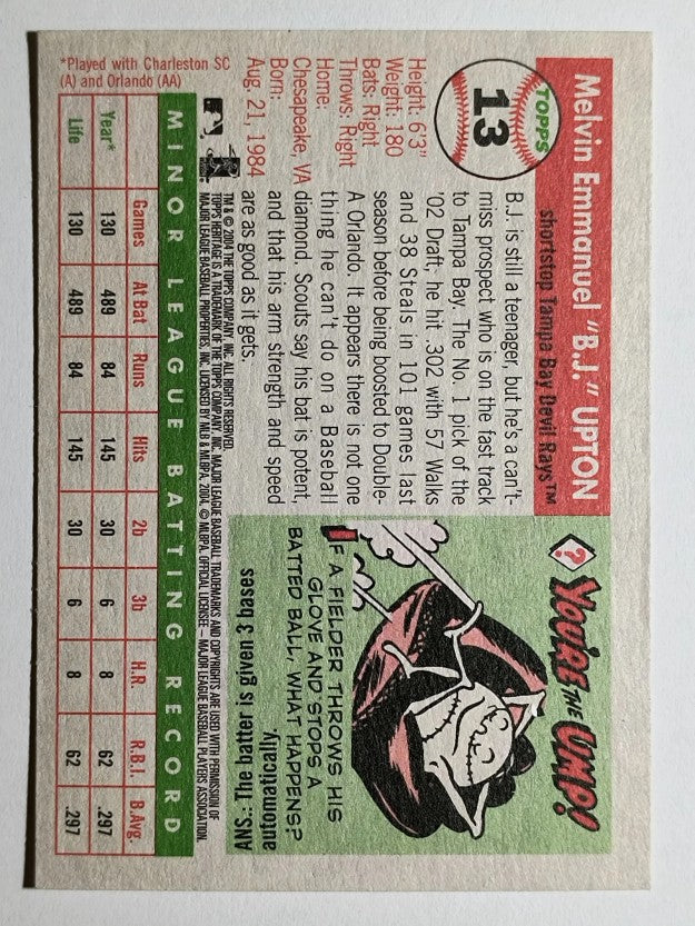 2004 Topps Heritage #13 B.J. Upton