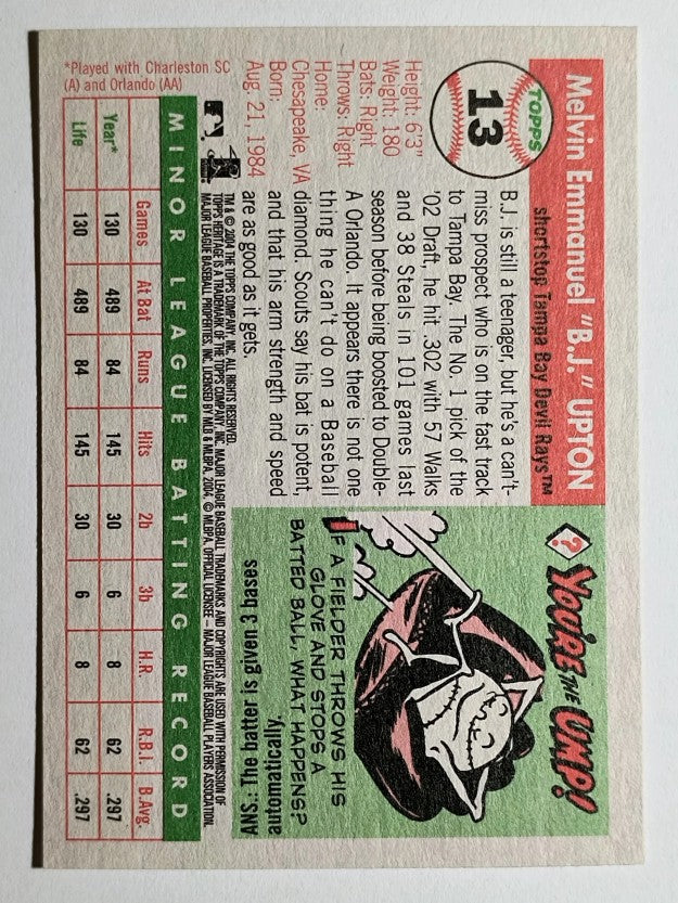 2004 Topps Heritage #13 B.J. Upton