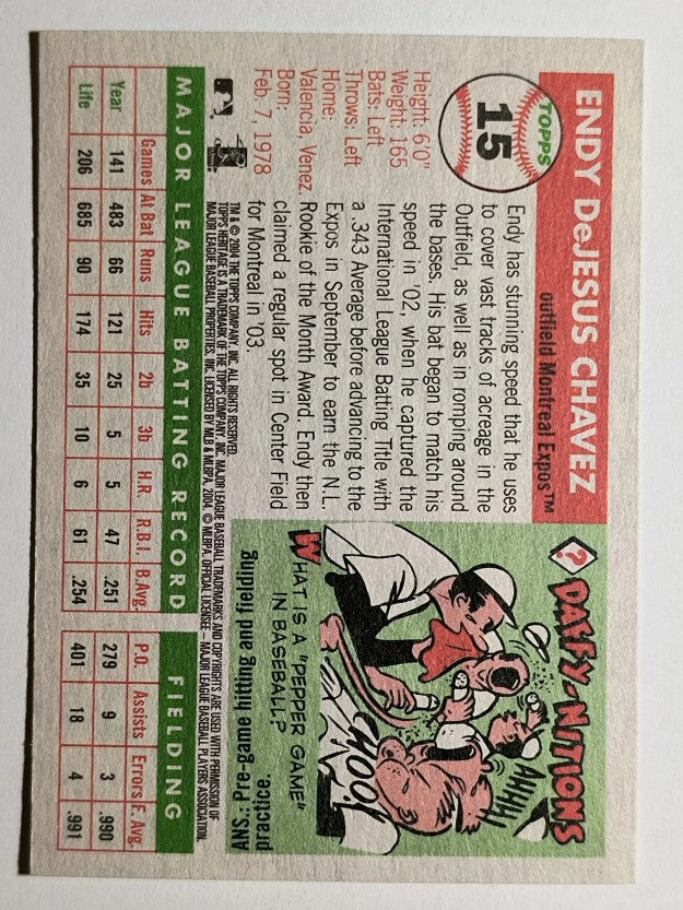 2004 Topps Heritage #15 Endy Chavez