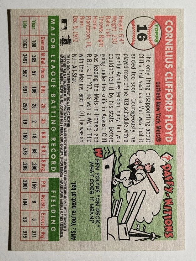 2004 Topps Heritage #16 Cliff Floyd