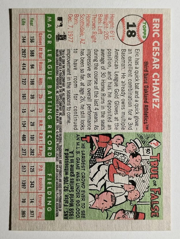 2004 Topps Heritage #18 Eric Chavez