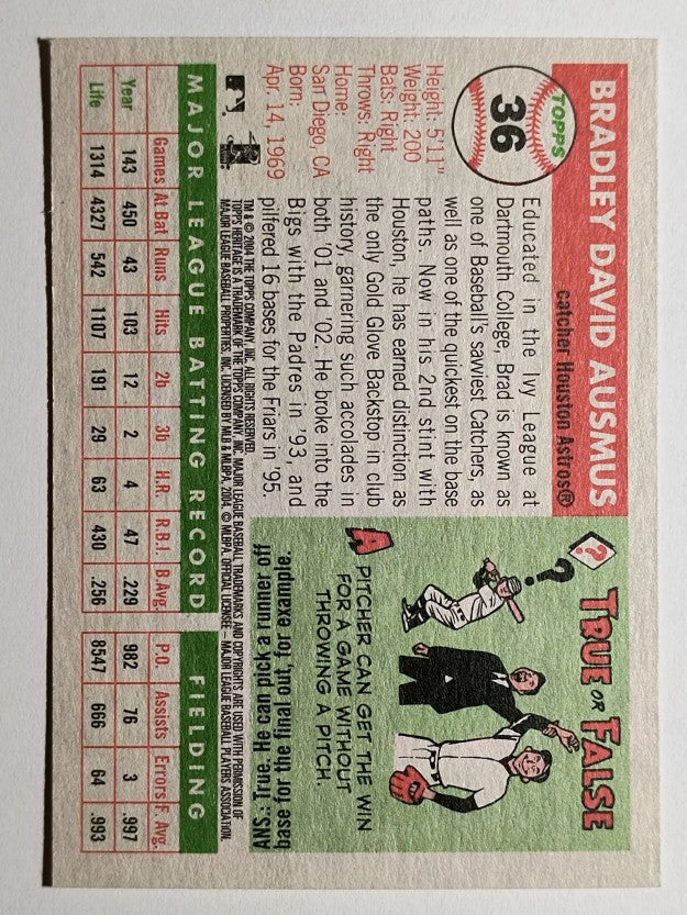 2004 Topps Heritage #36 Brad Ausmus