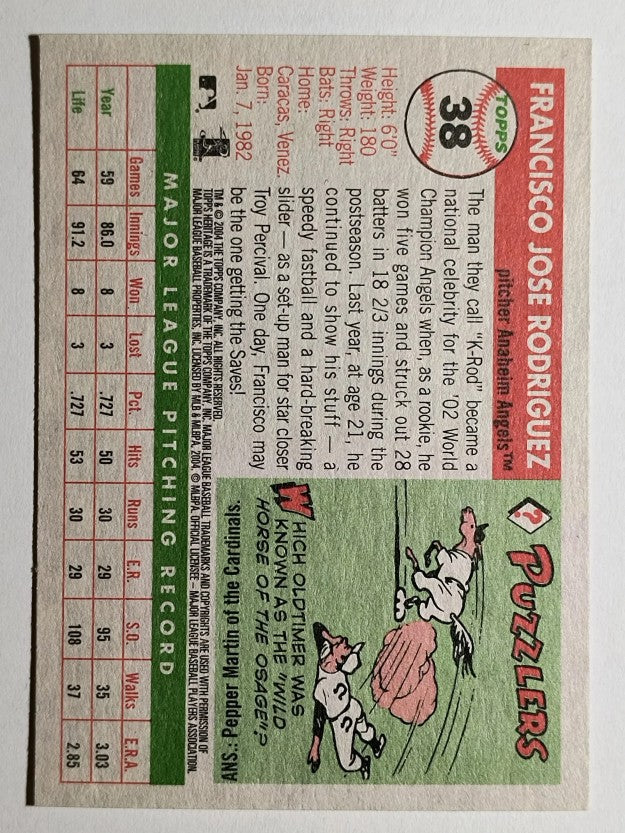 2004 Topps Heritage #38 Francisco Rodriguez