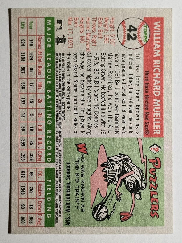 2004 Topps Heritage #42 Bill Mueller