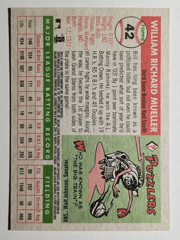 2004 Topps Heritage #42 Bill Mueller