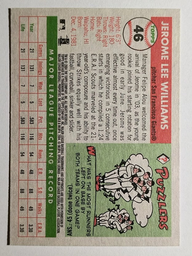 2004 Topps Heritage #46 Jerome Williams