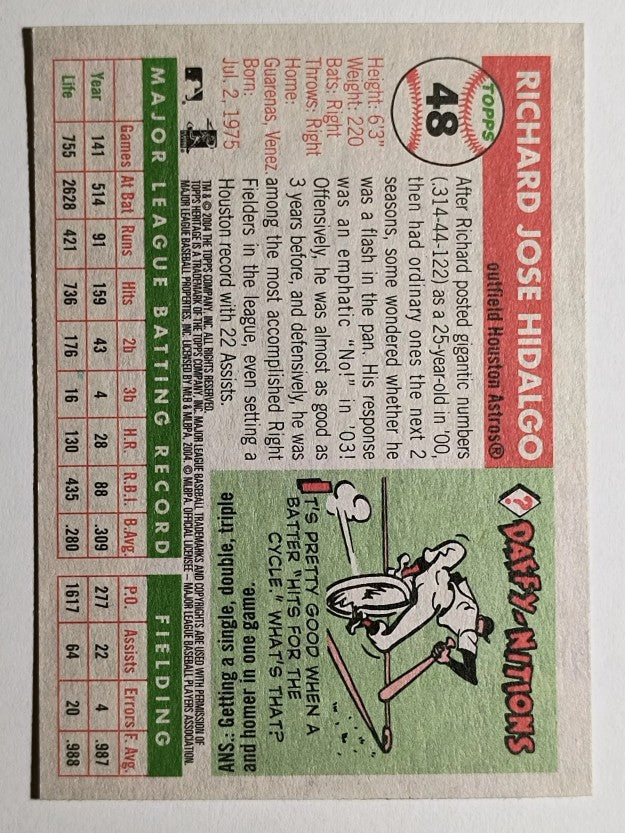 2004 Topps Heritage #48 Richard Hidalgo