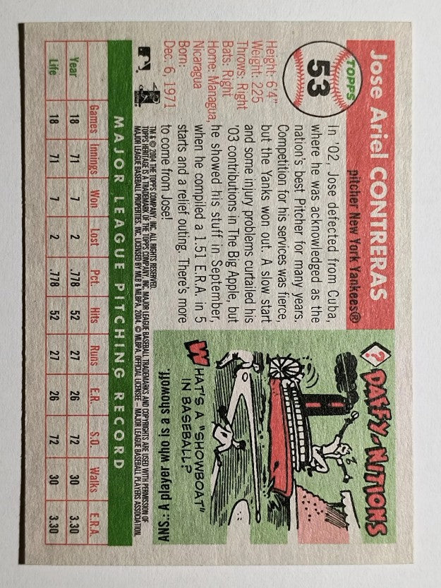 2004 Topps Heritage #53 Jose Contreras