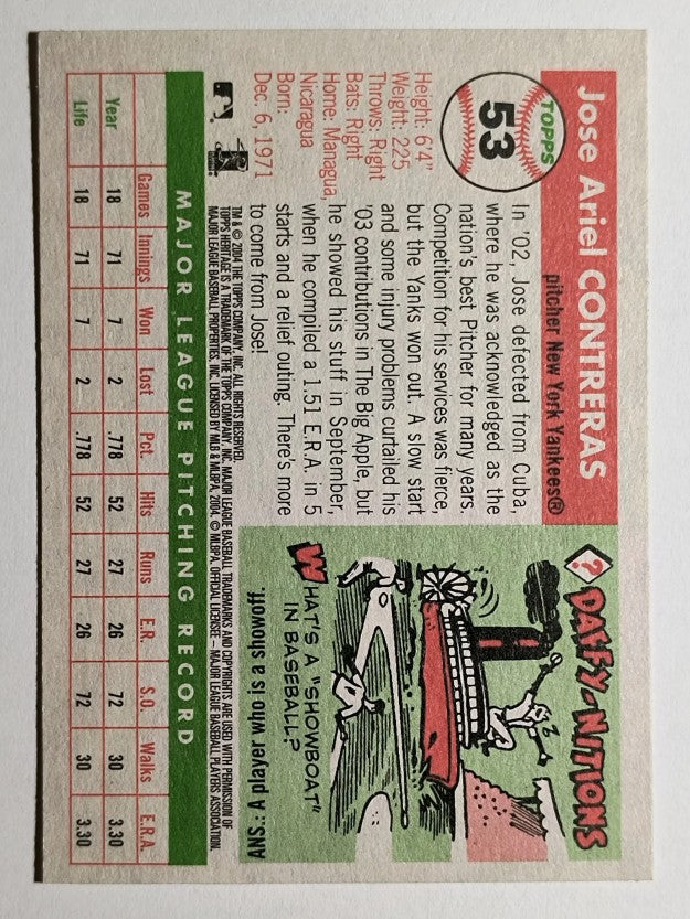 2004 Topps Heritage #53 Jose Contreras