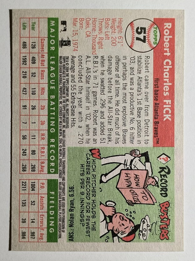 2004 Topps Heritage #57 Robert Fick