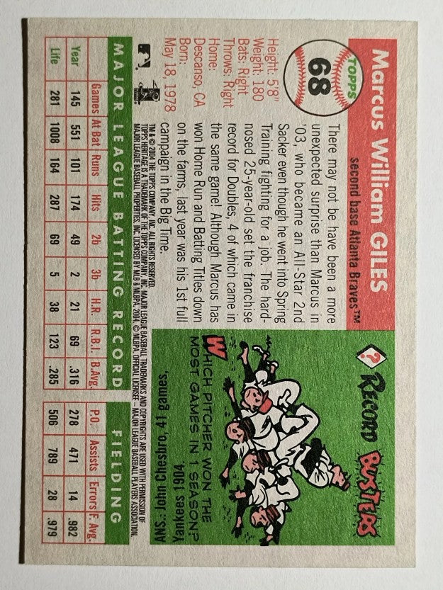 2004 Topps Heritage #68 Marcus Giles