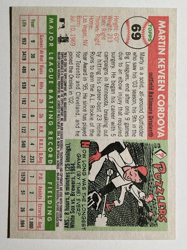 2004 Topps Heritage #69 Marty Cordova
