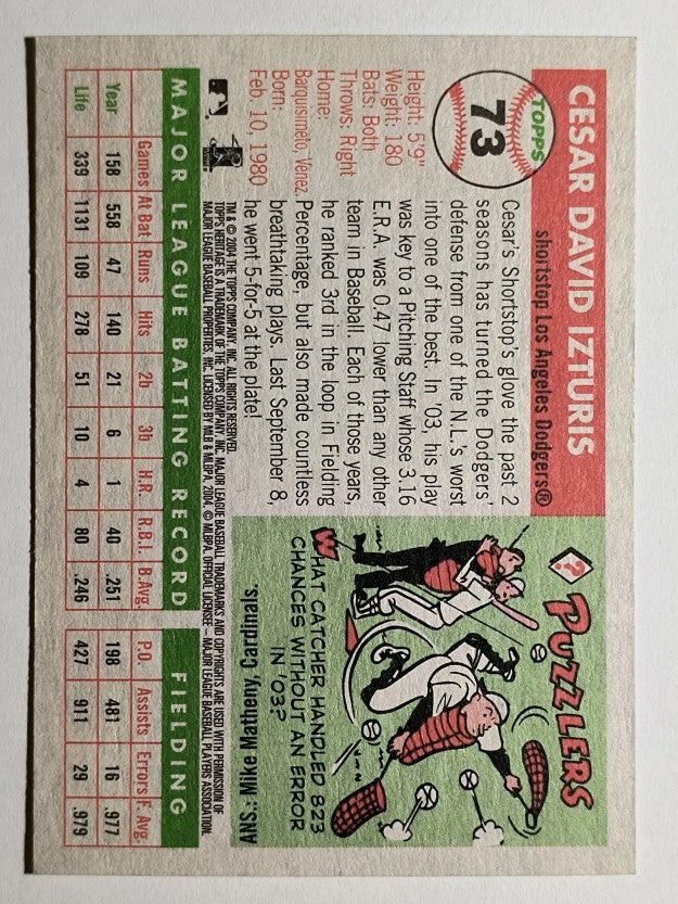 2004 Topps Heritage #73 Cesar Izturis