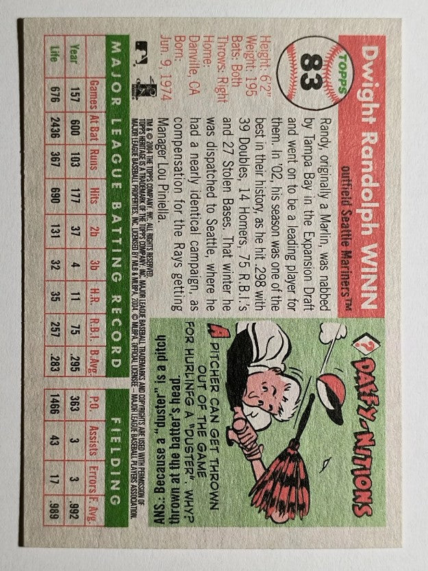 2004 Topps Heritage #83 Randy Winn