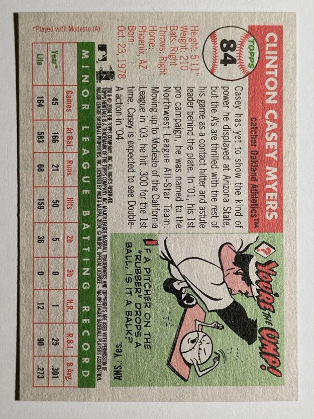 2004 Topps Heritage #84 Casey Myers RC
