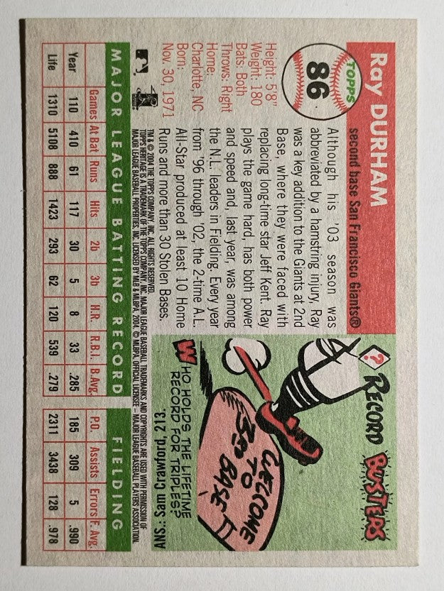 2004 Topps Heritage #86 Ray Durham