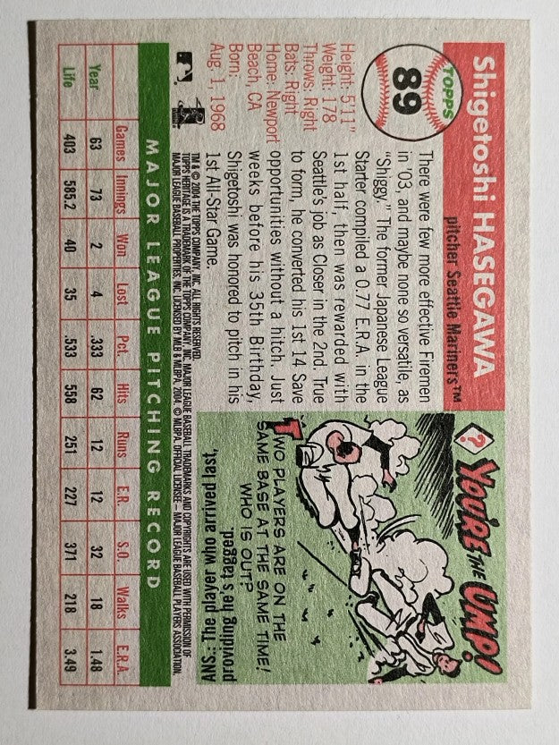 2004 Topps Heritage #89 Shigetoshi Hasegawa