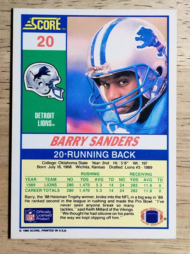 1990 Score #20 Barry Sanders
