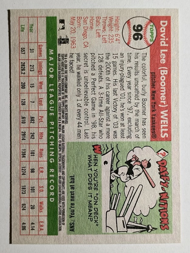 2004 Topps Heritage #96 David Wells