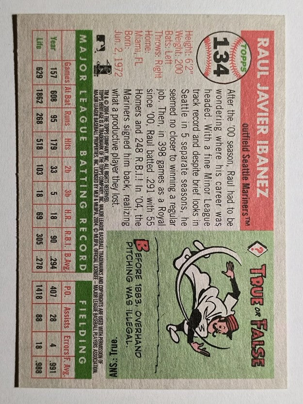 2004 Topps Heritage #134 Raul Ibanez