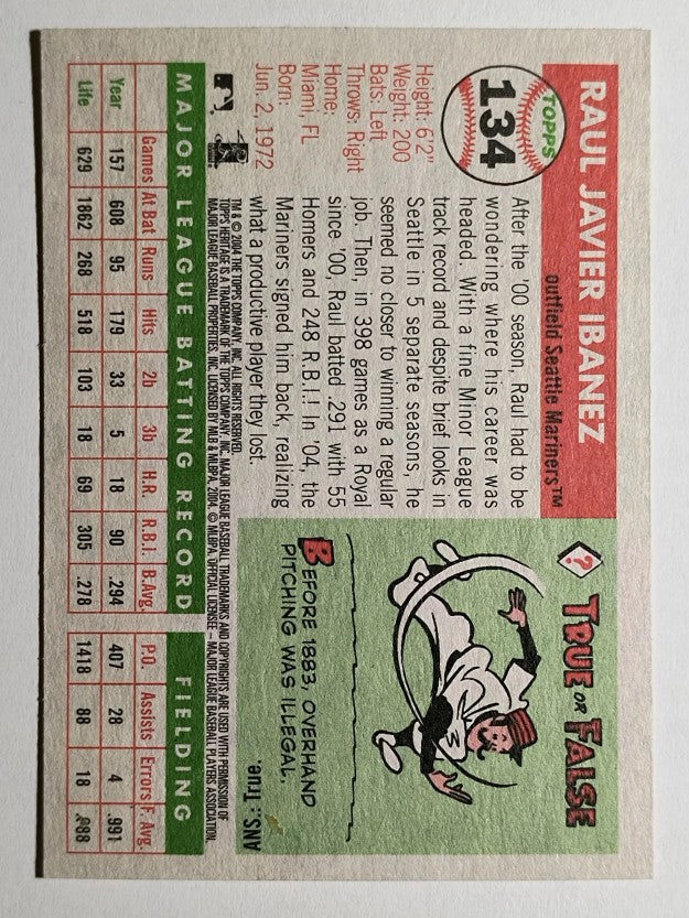 2004 Topps Heritage #134 Raul Ibanez