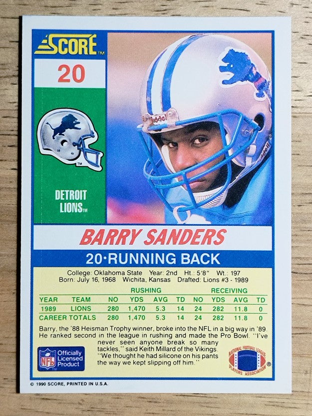 1990 Score #20 Barry Sanders