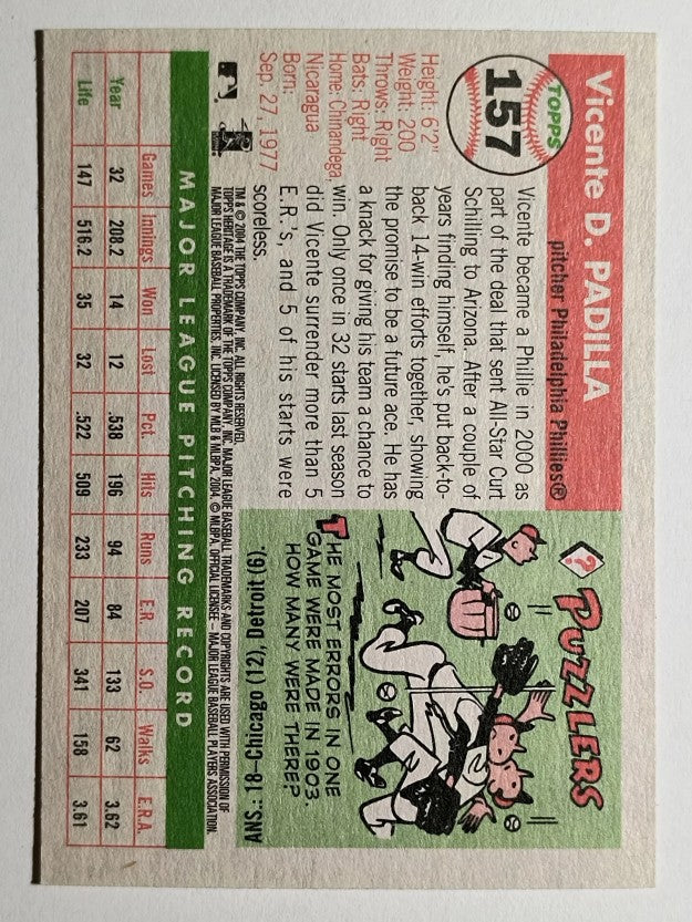 2004 Topps Heritage #157 Vicente Padilla
