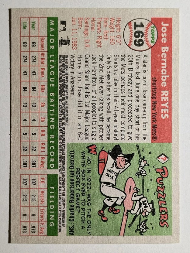 2004 Topps Heritage #169 Jose Reyes