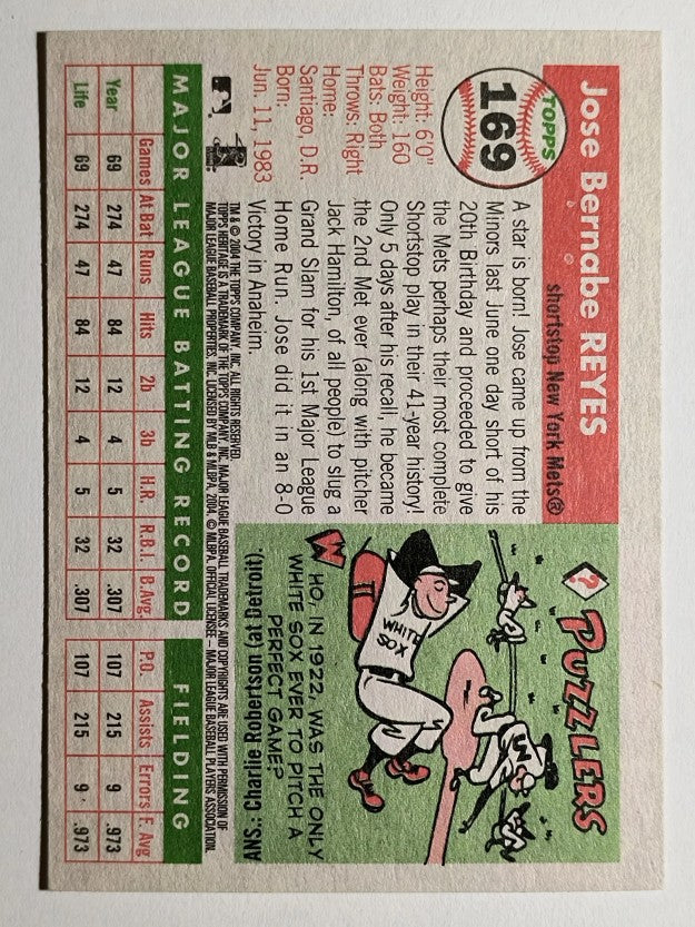 2004 Topps Heritage #169 Jose Reyes