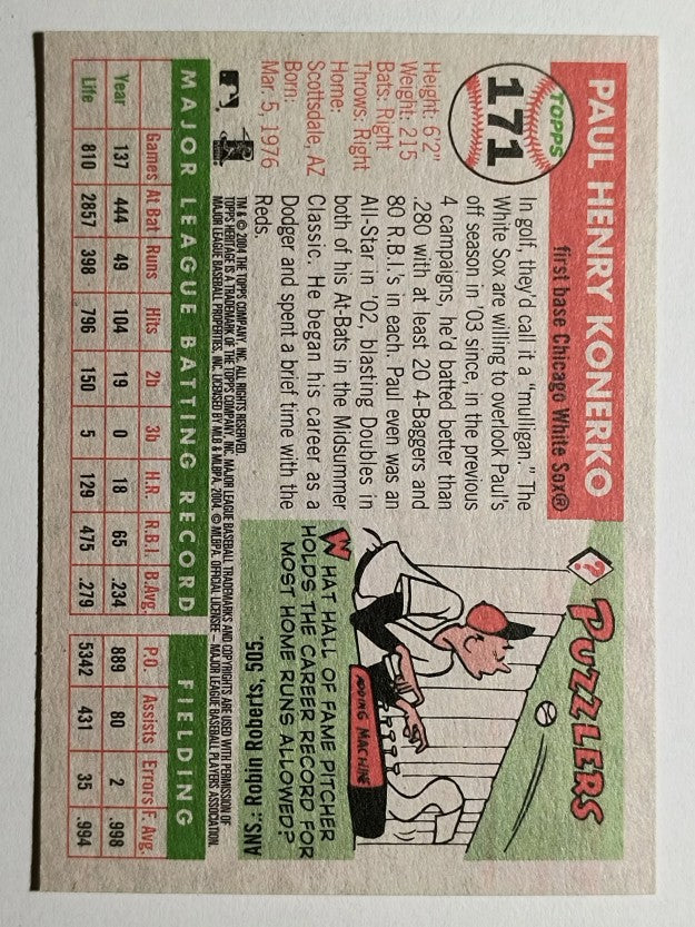 2004 Topps Heritage #171 Paul Konerko