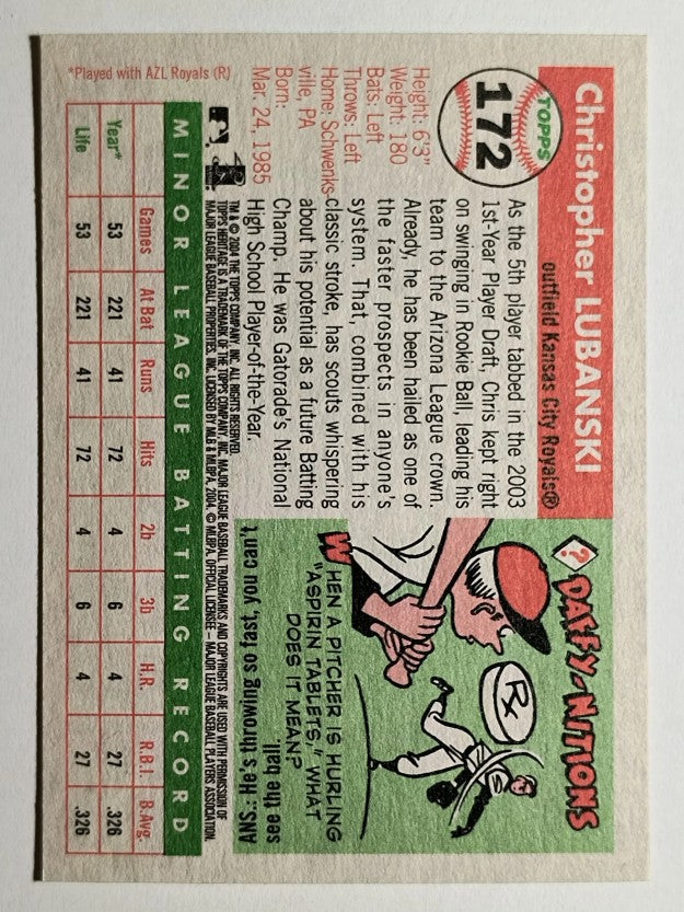 2004 Topps Heritage #172 Chris Lubanski