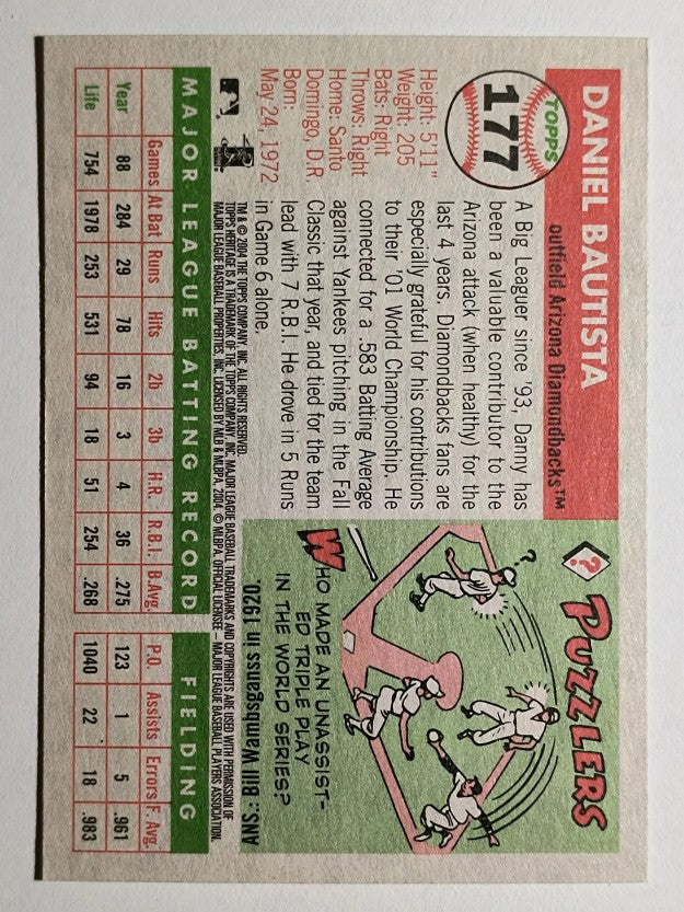 2004 Topps Heritage #177 Danny Bautista