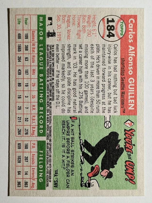 2004 Topps Heritage #184 Carlos Guillen