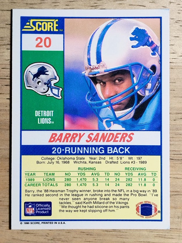 1990 Score #20 Barry Sanders