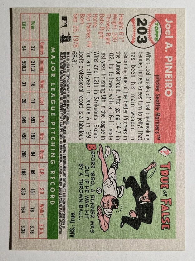 2004 Topps Heritage #203 Joel Pineiro