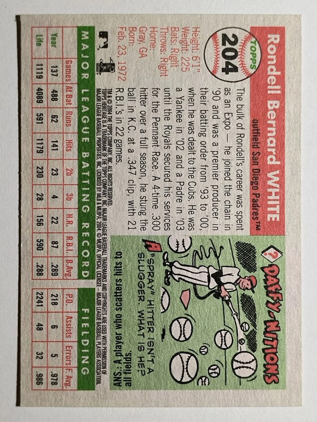 2004 Topps Heritage #204 Rondell White