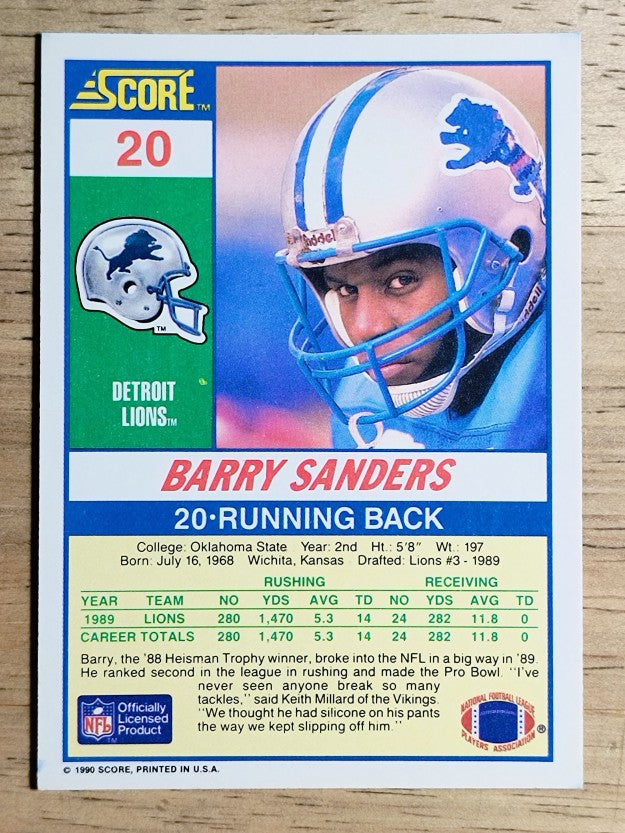 1990 Score #20 Barry Sanders