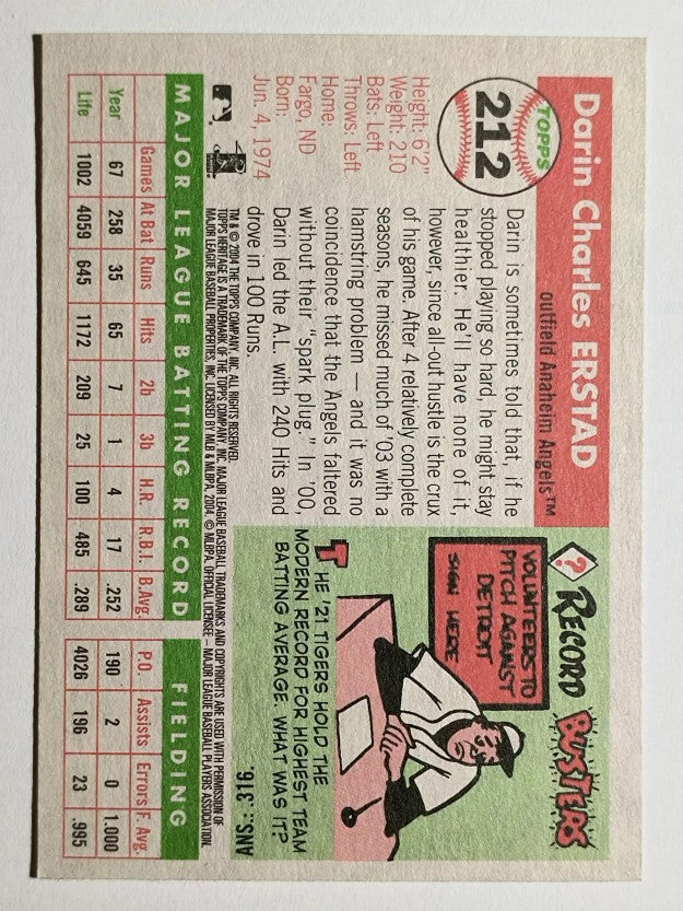 2004 Topps Heritage #212 Darin Erstad
