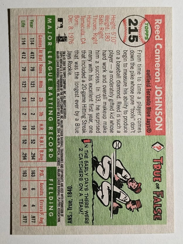 2004 Topps Heritage #215 Reed Johnson