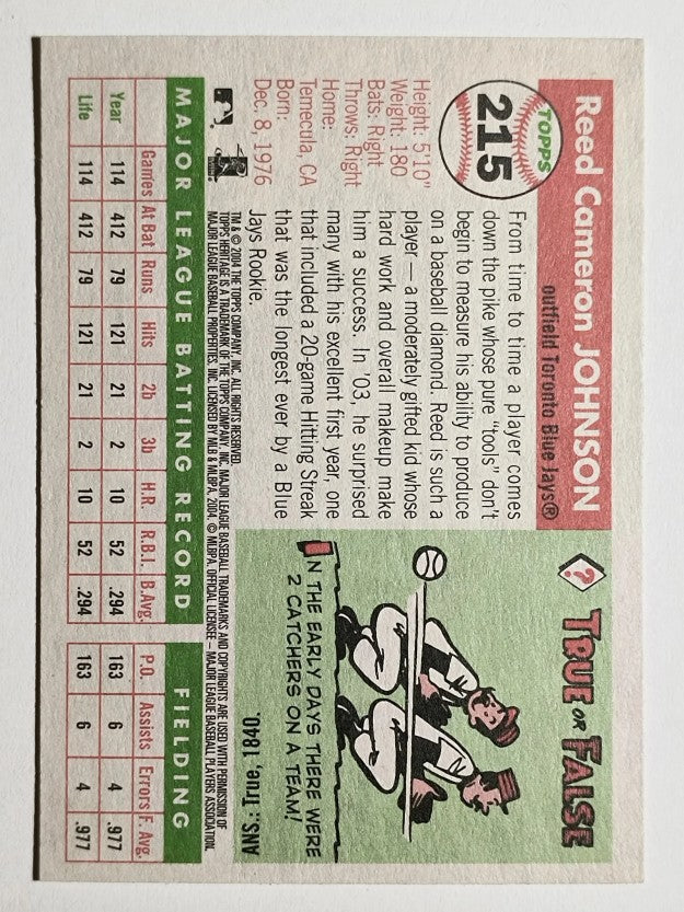 2004 Topps Heritage #215 Reed Johnson