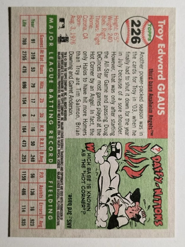 2004 Topps Heritage #226 Troy Glaus